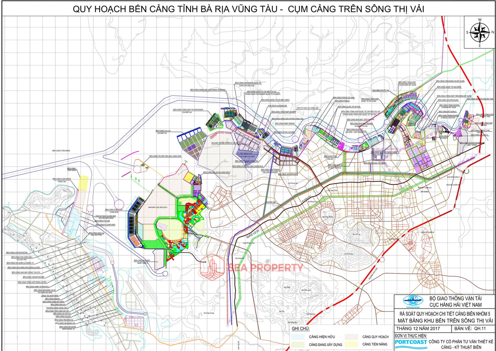 Bản đồ quy hoạch tổng thể mặt bằng sử dụng đất KCN Cái Mép. (Ảnh: SGCC).